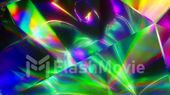 The light passes through the facets of a slowly rotating diamond and creates repetitive sparkling highlights and bright rainbow colors. Rainbow dispersion of light. 3d illustration