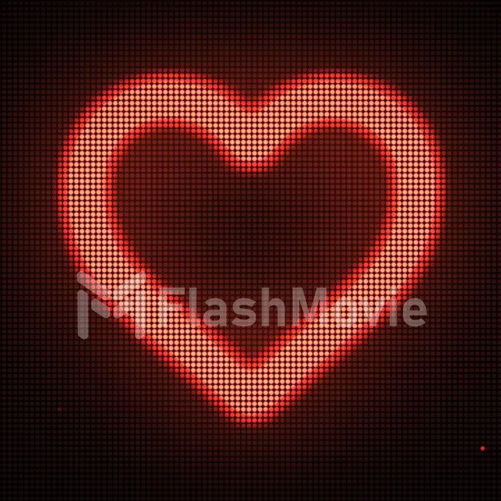 Heart shape on digital screen. Different colors and shapes in my profile.