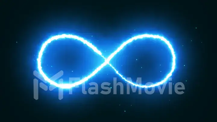 Illustration appearance of infinity shape from blue fire on dark background.