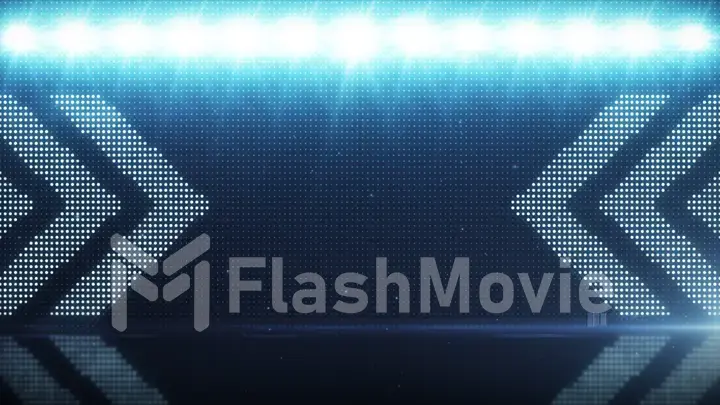 Flickering light background with arrows. Abstract digital backdrop. Technology 3d rendering.