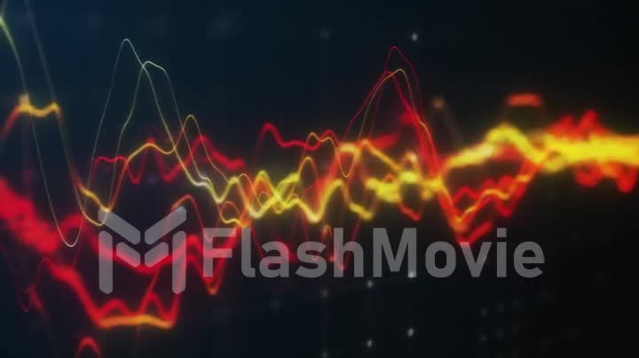 Wave stock markets red chart 3d loop animation. Different market situation, rising business and financial graph, economy data diagram and money investment analysis loopable and abstract concept.