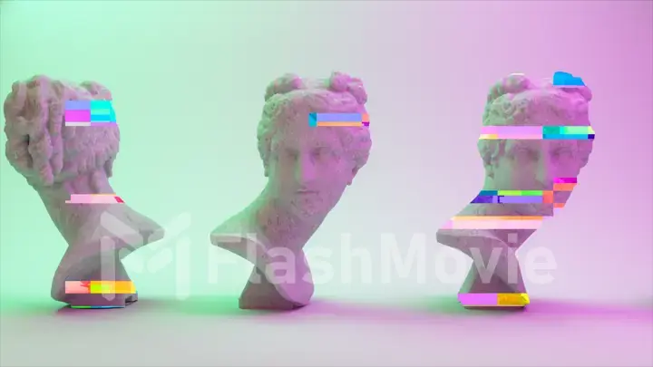 Glitch of Venus head on light background. 3d illustration