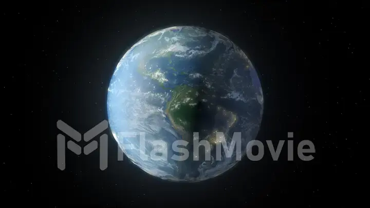 The rotation of earth from space 3d illustration