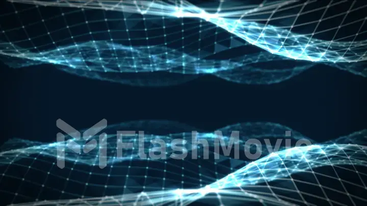 Abstract polygonal space low poly dark blue background with connecting dots and lines. Connection structure. Futuristic HUD background. 3d illustration