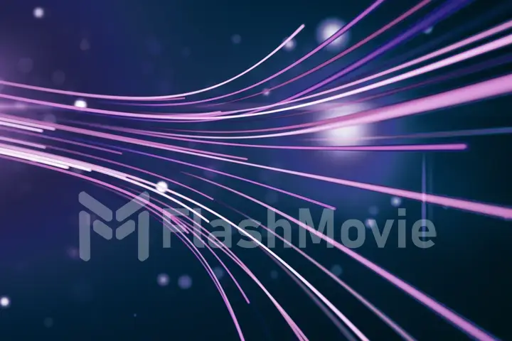 Abstract background with animation moving of lines for fiber optic network 3d illustration.See more color options in my portfolio