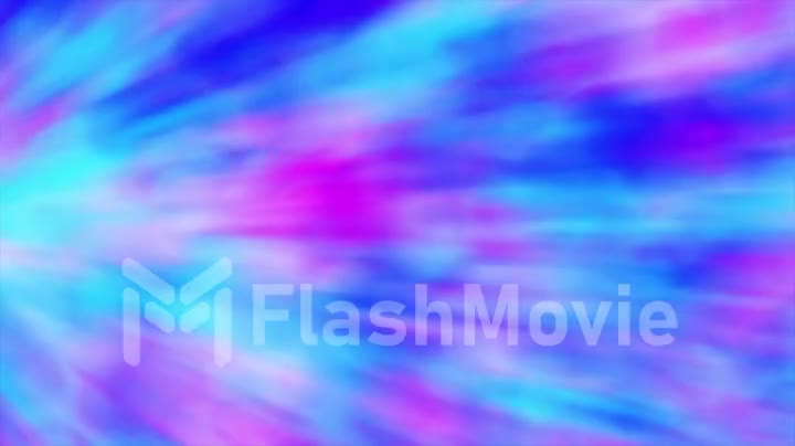 Color neon gradient. Moving abstract blurred background. The colors vary with position. Purple pink blue ultraviolet. Tie Dye Watercolor Background. 3d animation of seamless loop