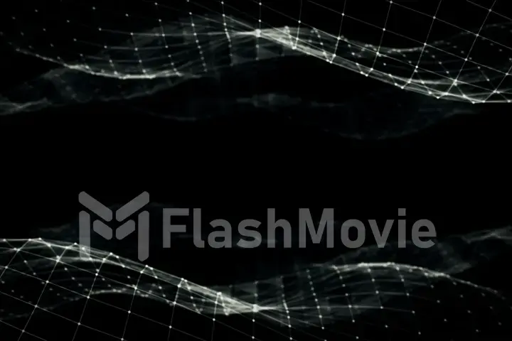 Abstract polygonal space low poly black and white background with connecting dots and lines. Connection structure. Futuristic HUD background. 3d illustration