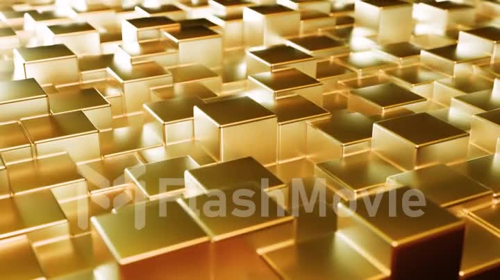 Abstract gold metallic background from cubes