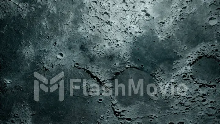 Textured surface of the moon close-up in motion. 3d illustration. Elements of this image furnished by NASA