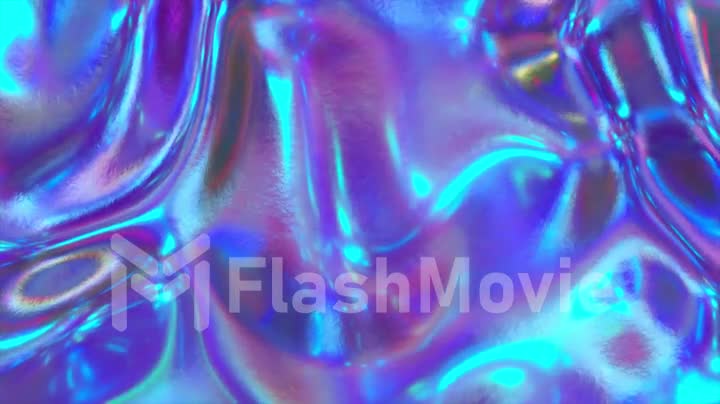 Surface of Liquid Soap with Changing Rainbow Holographic Colours. Macro. Seamless loop 3d render