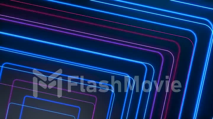 Blue red glowing neon lines abstract tech futuristic motion background. Seamless looping 3d animation Ultra HD 4K