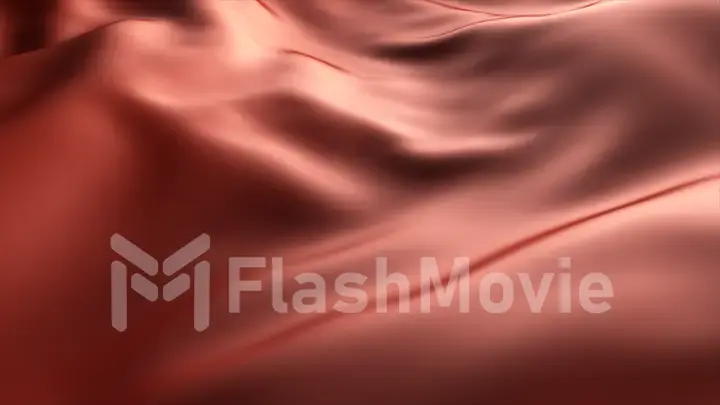 Red wave background. Abstract 3d illustration of red liquid background. Silk texture. Cloth, velvet, amber, oil.