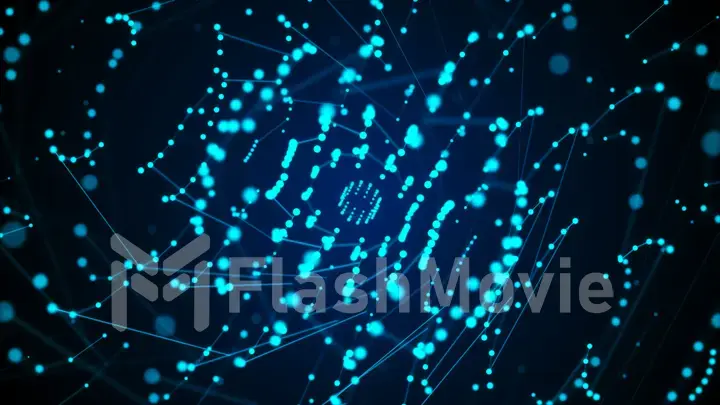 3D Blue Abstract Mesh Background with Circles, Lines and Shapes Design Layout for Your Business illustration