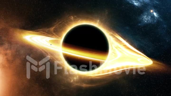 Light around a black hole in space and a planet that tightens into a black hole