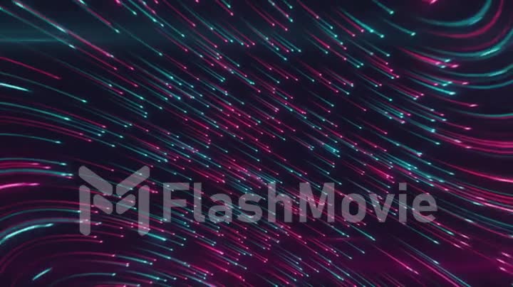 Abstract neon background from light lines swirling in space