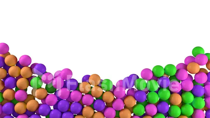 Falling colorful balls 3d illustration abstract background