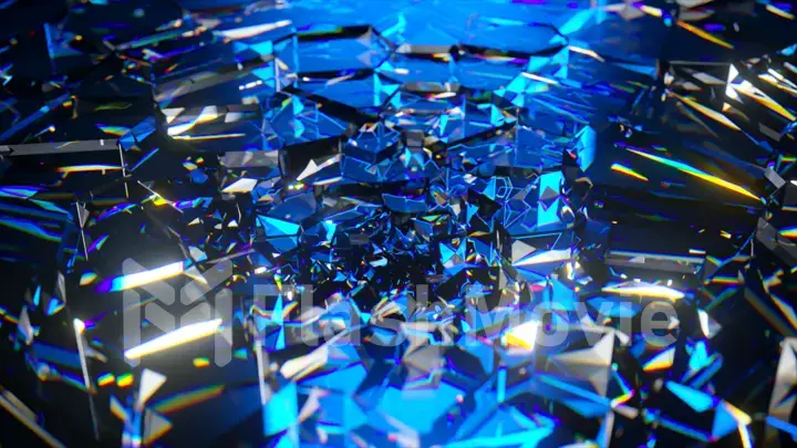 Glass whirlpool. Blue-black color. Crystal. 3d illustration
