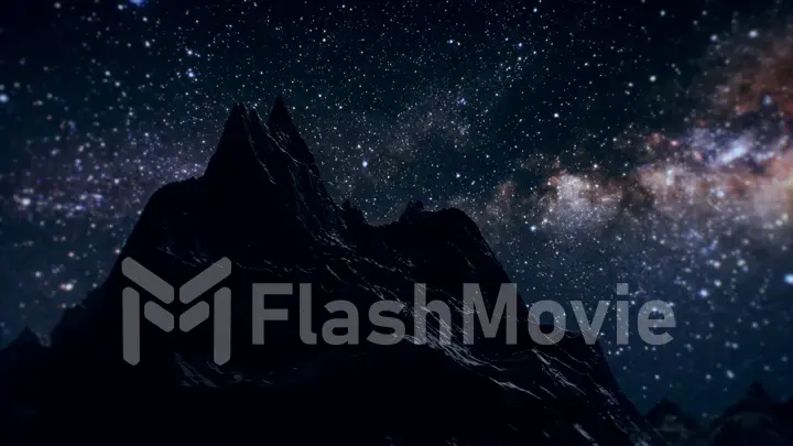 Star Milky Way in the night above the mountains 3d illustration. Elements of this image furnished by NASA