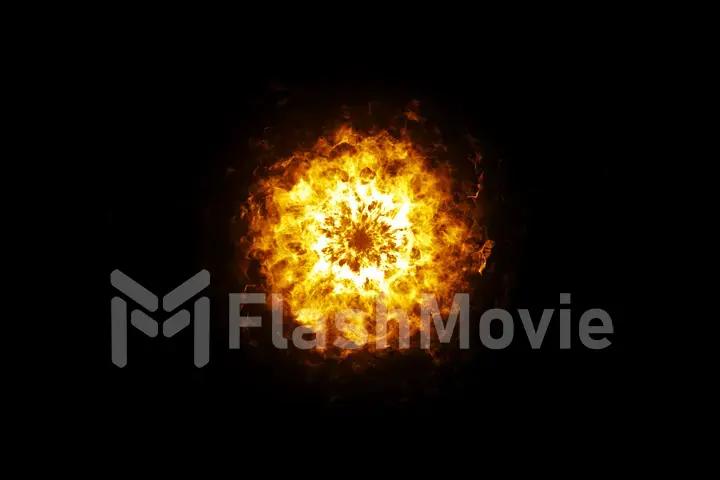 Explosive shock wave on a black isolated background 3d illustration