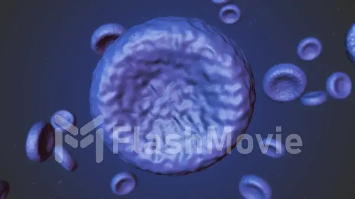 Realistic rendering of bacteria - in blue colors