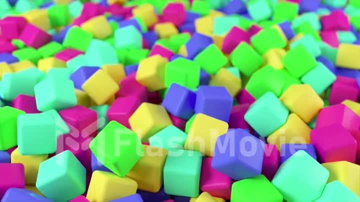 Colorful background from a pile of abstract cubes