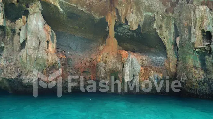 View on blue lagoon in thailand on phi phi island from the boat