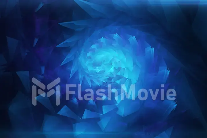 Blue abstract hypnotic background. Twisting spiral 3d illustration