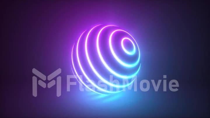 Abstract colorful glowing neon light sphere