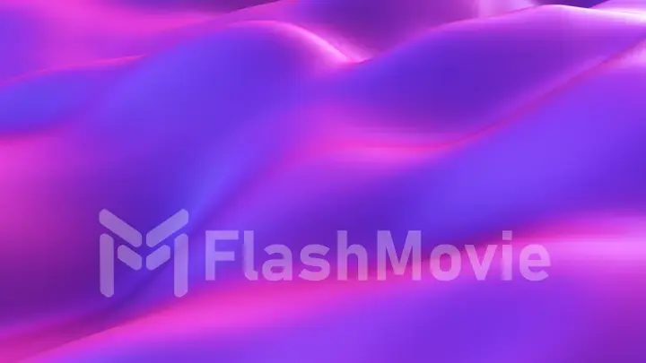 Abstract motion background. Blue purple modern fluid noise background. Deformed surface with smooth reflections and shadows. 3d illustration