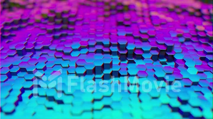 Abstract hexagons random motions background