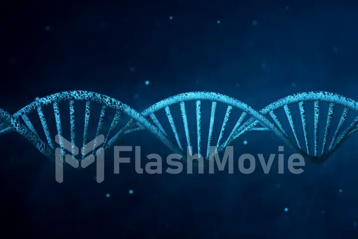 Digital illustration DNA structure in colour background 3d illustration
