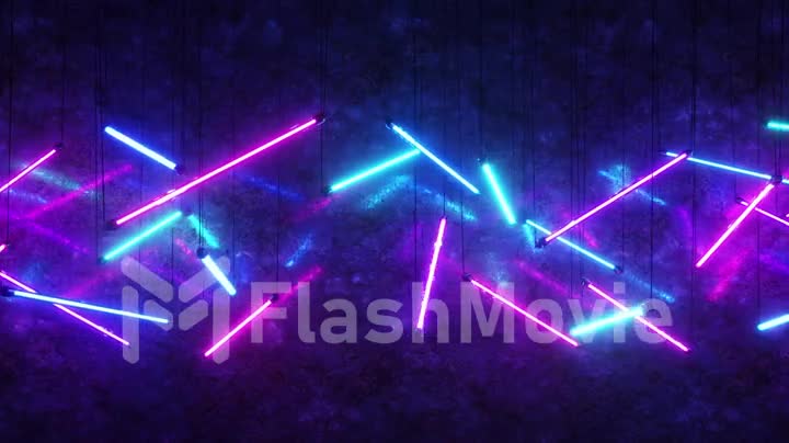 Blue and purple fluorescent lights