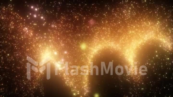 Flowing particles with beautiful flash light effects