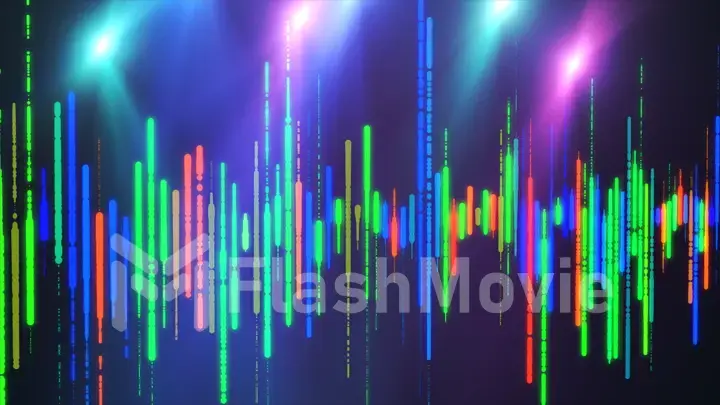 Sound waves colorful light audio signal design.