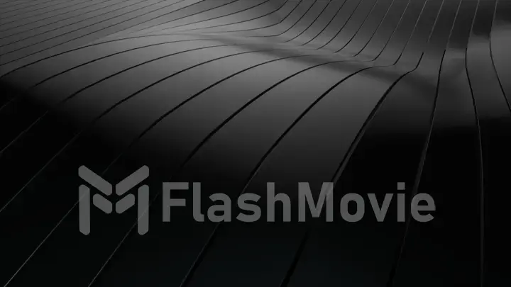 Background of rows of multicolored pop-up black stripes. Colorful wave gradient animation. Future geometric patterns motion background. 3d illustration