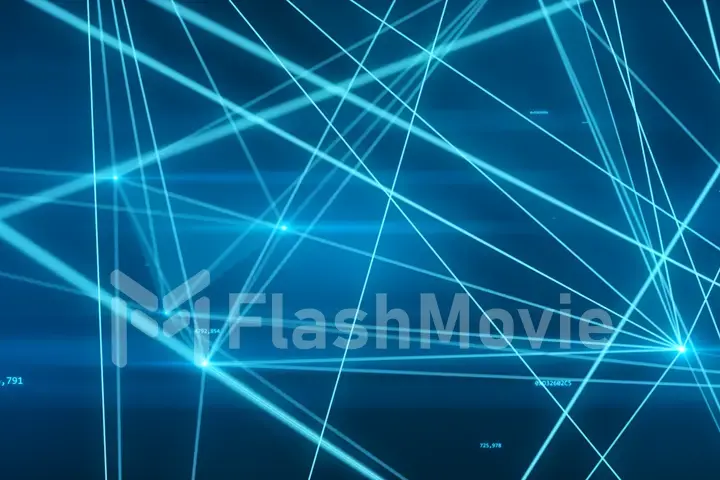 Abstract futuristic network with numbers and connections 3d illustration