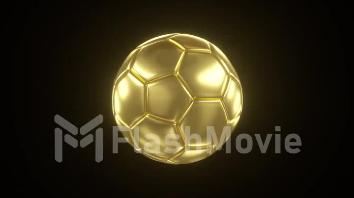 Rotation of a golden soccer ball