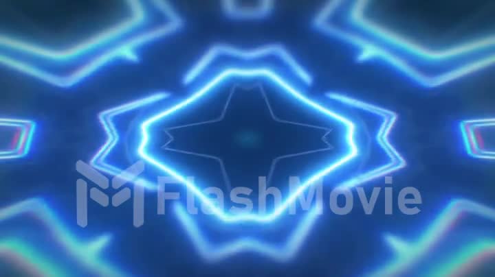 Abstract Blue seamless loop kaleidoscope multicolored patterns motion graphics background
