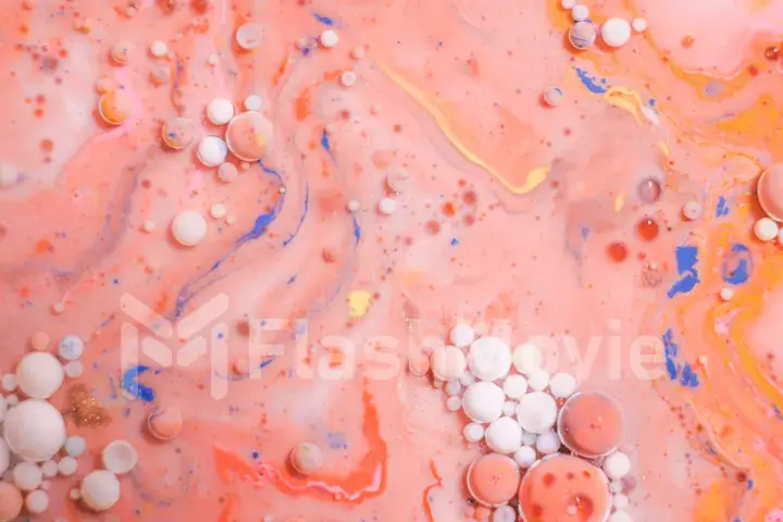 Colourful acrylic bubbles.Abstract ink design template mixed texture background. Liquid color backdrop. Wallpaper pattern. Oil poster . Design template. Fluid art