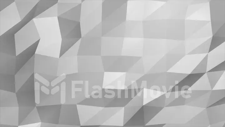 White polygonal geometric surface. computer generated abstract motion background 3d illustration
