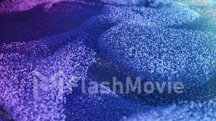 Abstract background with floating particles with depth of field. Wave with millions of particles. Digital technology. Futuristic wave. Modern trendy design for banner or poster. 3d illustration