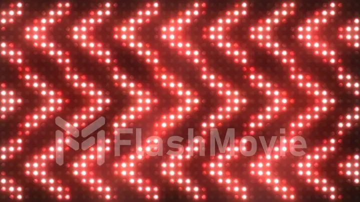 Colorful flashing lights with smoke bulb spotlight flood lights arrow vj led wall stage led display blinking lights. 3d illustration