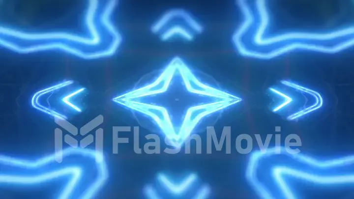Abstract Blue seamless loop kaleidoscope multicolored patterns motion graphics background 3d illustration