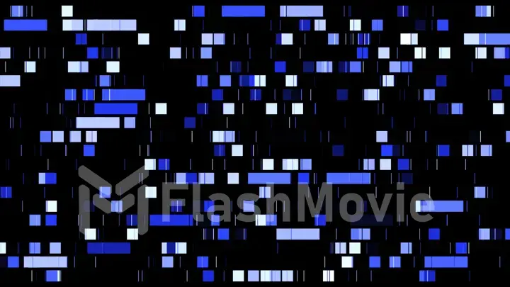 Glitched shapes. Random digital signal error. Abstract contemporary background made of blue pixel mosaic illustration