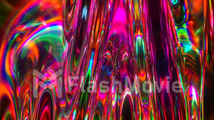 Colorful abstract animated background. The movement of a transparent multi-colored glass surface. Active movement of the liquid effect. Conceptual art. Rainbow gradient. 3d illustration