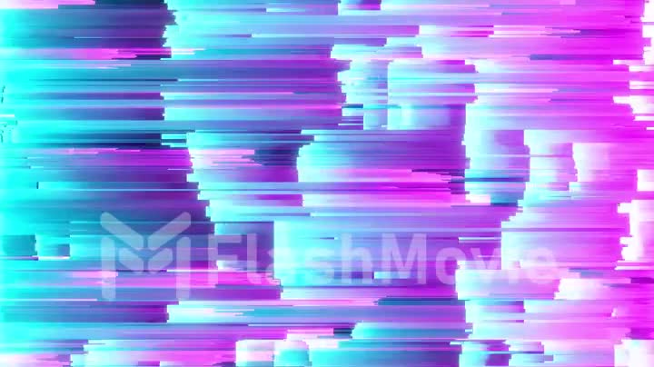 Abstract seamless loop animation of pixel sorting pattern glitch effect. Use in music video, transitions, broadcast, Fluorescent ultraviolet light, laser neon lines. Blue pink spectrum