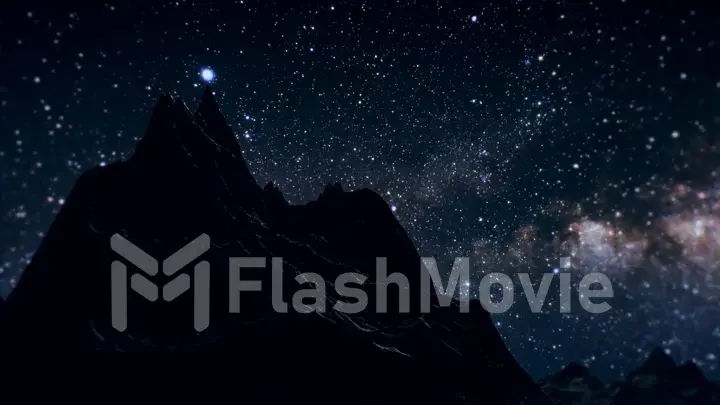 Star Milky Way in the night above the mountains 3d illustration. Elements of this image furnished by NASA