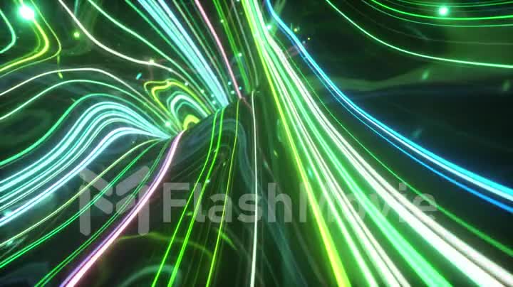 3d render, abstract topographic animation background, fluorescent ultraviolet light, glowing neon lines, move inside, green spectrum, modern colorful illumination