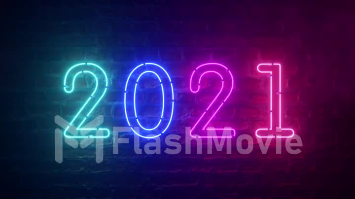 2021 neon sign background new year concept