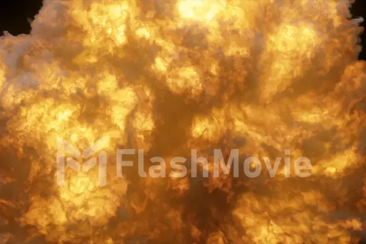 A realistic fiery explosion close up 3d illustration